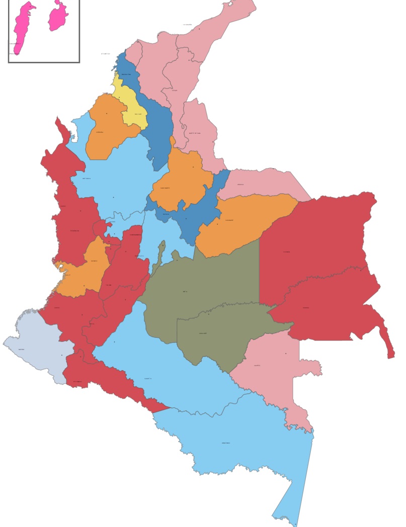 Mapa Colombia Mapa De La Republica De Colombia Con Las Regiones De Images 4472