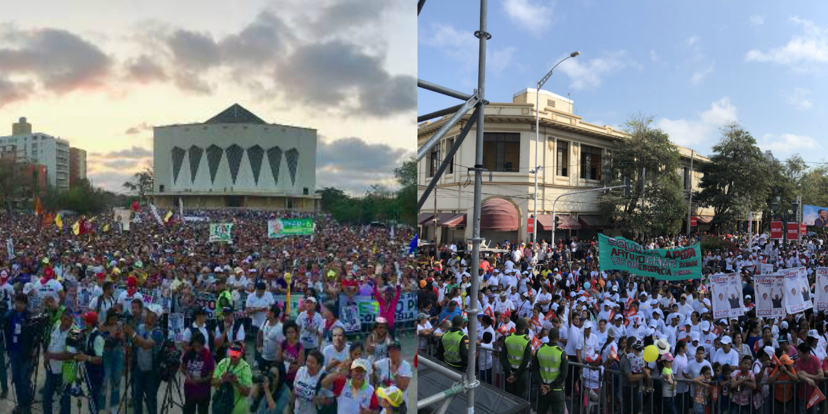 Plazas Petro y Vargas Lleras campaña