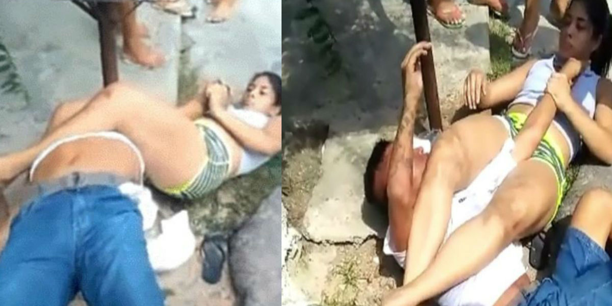 Con una llave jiu-jitsu esta joven dejó llorando al ladrón que la quería robar