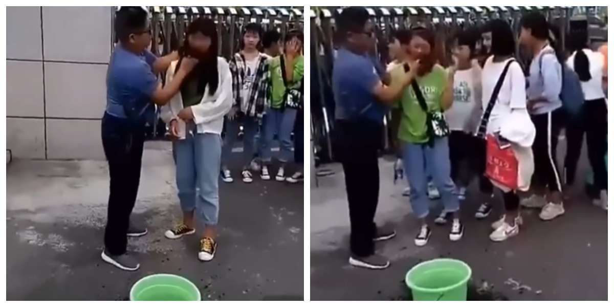 El video de un profesor que, con balde de agua y trapo, les quita el maquillaje a las estudiantes