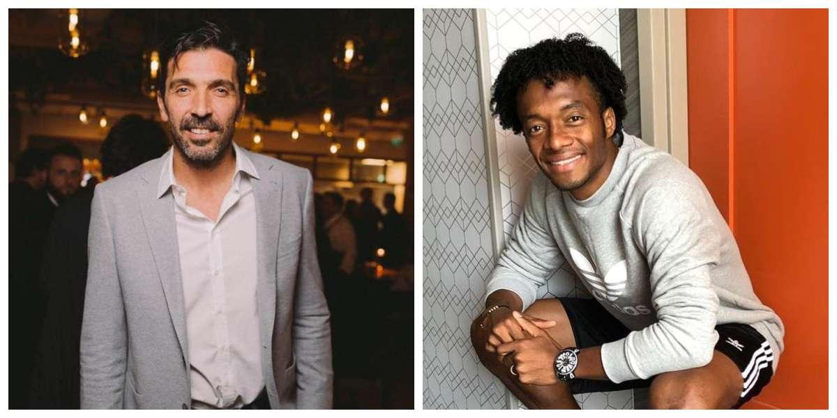 El video del ‘calvazo’ que Buffon le dio a Cuadrado en los himnos de la Champions League