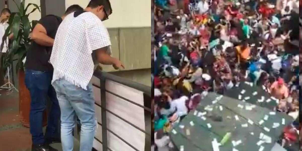 Se conoció quiénes fueron los generosos de la lluvia millonaria de billetes en Medellín